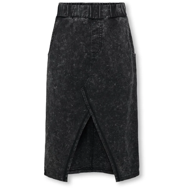 kids ONLY Black Donna Washed Sweat Skirt wool skirt thick