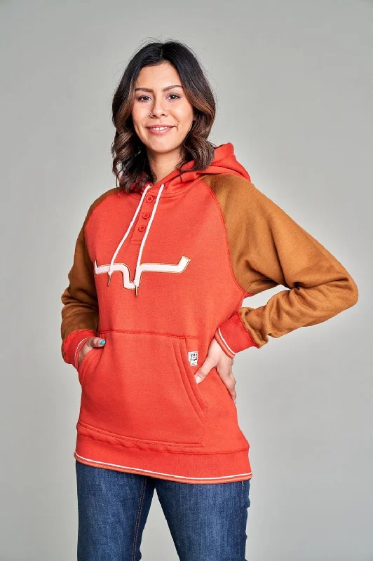 Kimes Ranch Womens Amigo Burnt Red Cotton blend Hoodie Hoodie with Cuffed Sleeves Snug Secure Kimes Ranch Womens Amigo Burnt Red Cotton blend Hoodie Hoodie with Cuffed Sleeves Snug Secure