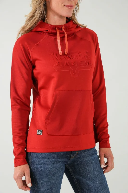 Kimes Ranch Womens Sedona Bossed Rust 100% Polyester Hoodie Hoodie with Slit Hem Functional Movement Kimes Ranch Womens Sedona Bossed Rust 100% Polyester Hoodie Hoodie with Slit Hem Functional Movement