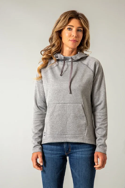 Kimes Ranch Womens Sedona Grey Heather 100% Polyester Hoodie Hoodie with Hem Elastic Stretchable Comfortable Kimes Ranch Womens Sedona Grey Heather 100% Polyester Hoodie Hoodie with Hem Elastic Stretchable Comfortable