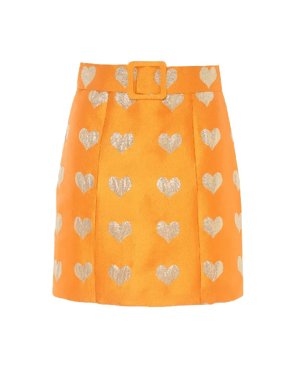 Leonie Mango Heart Silk Jacquard Mini Skirt athletic skirt fit