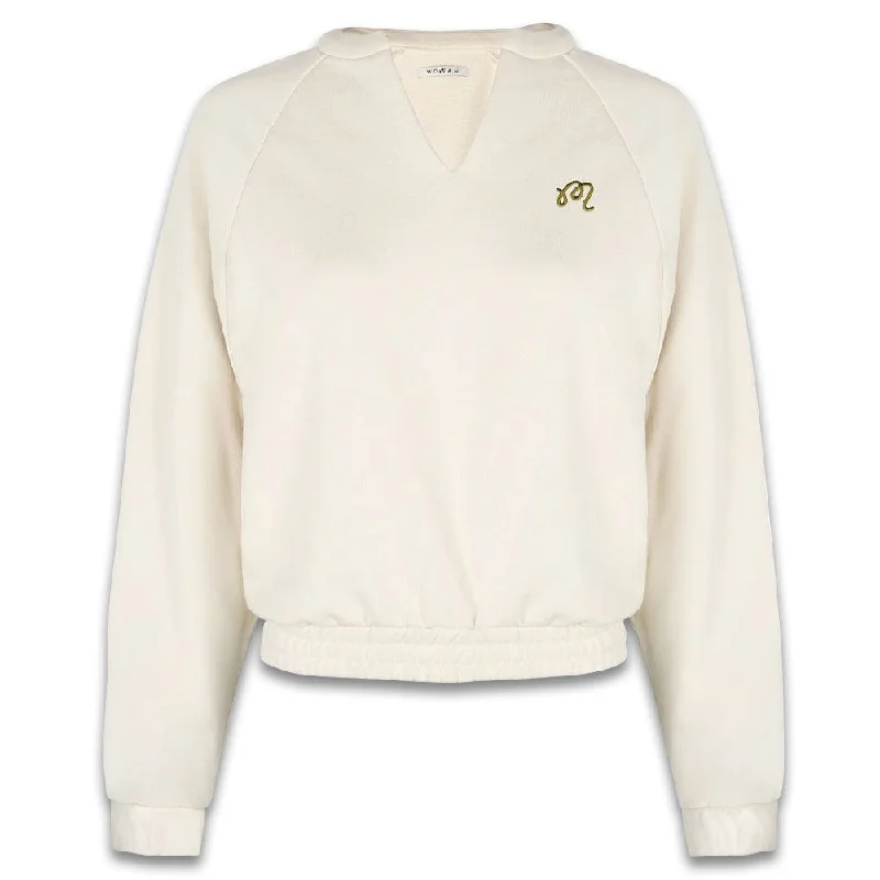 Malbon Gianna II Raglan Pullover Golf Sweatshirt Bone - FW24 Women Hoodie with Mesh Breathable Sporty Malbon Gianna II Raglan Pullover Golf Sweatshirt Bone - FW24 Women Hoodie with Mesh Breathable Sporty