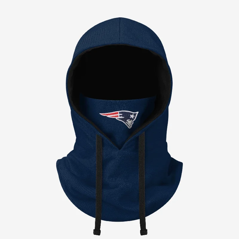 New England Patriots Waffle Drawstring Hooded Gaiter Hoodie with Slit Hem Functional Movement New England Patriots Waffle Drawstring Hooded Gaiter Hoodie with Slit Hem Functional Movement