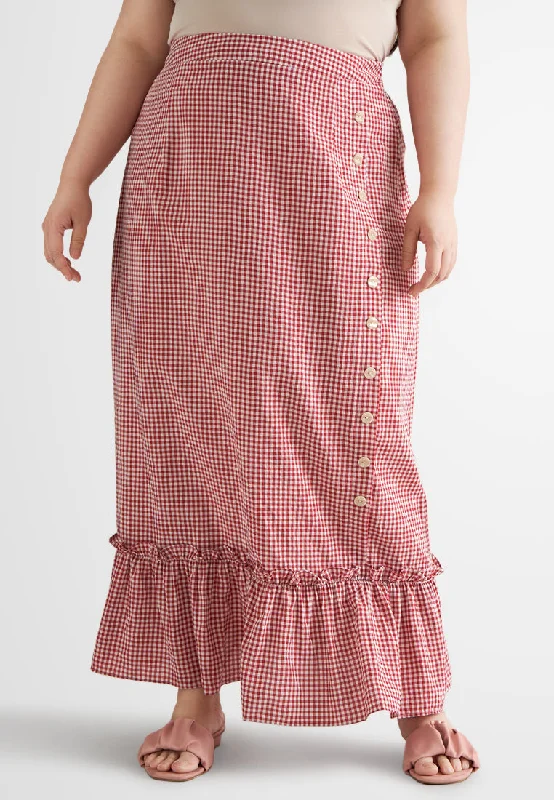 Nicole Frills Faux Button Design Skirt velvet skirt plush
