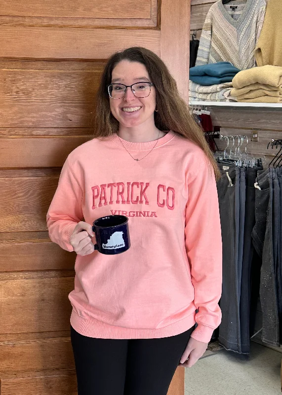 Patrick County Sweatshirt Garment Dyed Apricot Hoodie with Ribbed Neckline Snug Warm Patrick County Sweatshirt Garment Dyed Apricot Hoodie with Ribbed Neckline Snug Warm