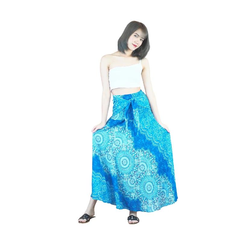 Peonies Mandala Women's Bohemian Skirt in Bright Navy SK0033 020308 02 leather skirt durable