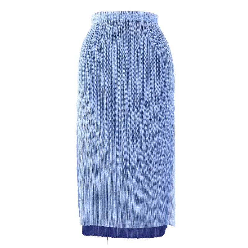 Pleats Please Layered Skirt Blue Women linen skirt natural
