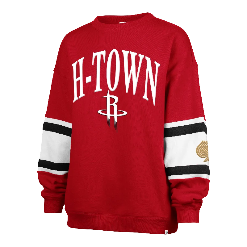 Women's Houston Rockets '47 City Edition Steadfast Crewneck Sweatshirt Hoodie with Tied Waist Feminine Flattering Women's Houston Rockets '47 City Edition Steadfast Crewneck Sweatshirt Hoodie with Tied Waist Feminine Flattering