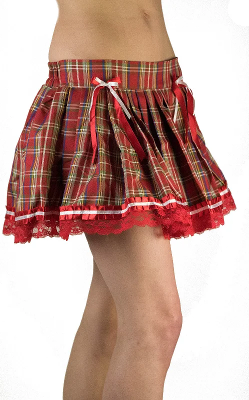 Tartan Checkered Skirt chiffon skirt flowing
