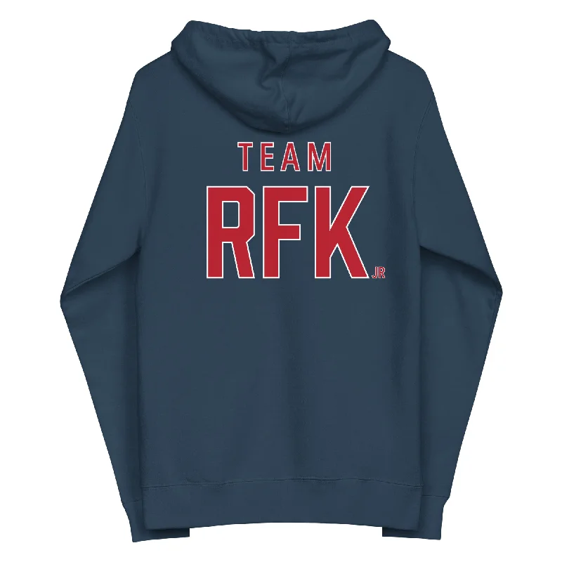 Team RFK Jr Unisex Zip Hoodie Hoodie with Distressed Vintage Worn