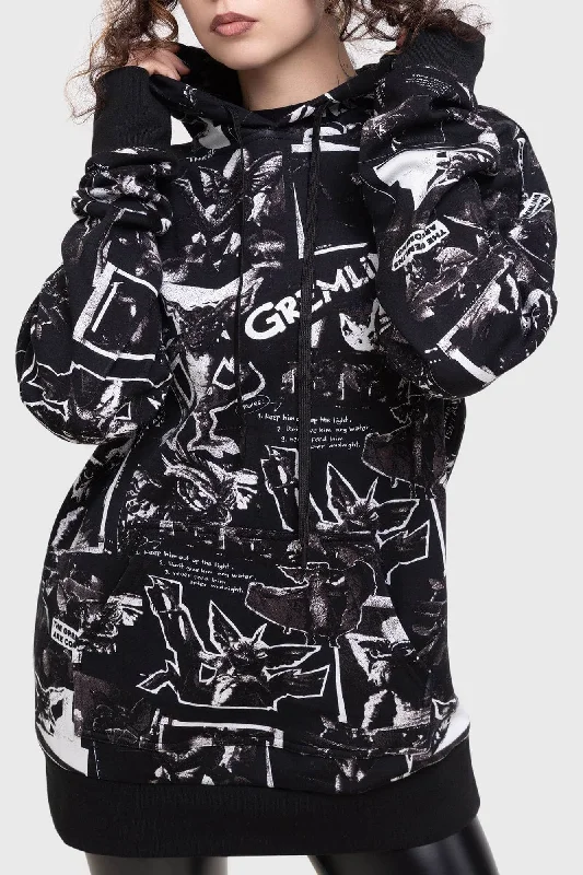 The Gremlins Are Coming Hoodie Hoodie with Hem Contrast Bold Stylish