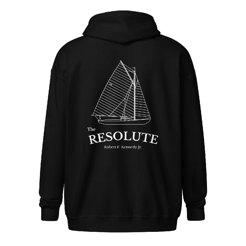 The Resolute Embroidered Unisex Zip Hoodie Hoodie with Ribbed Hem Stretchable Secure The Resolute Embroidered Unisex Zip Hoodie Hoodie with Ribbed Hem Stretchable Secure