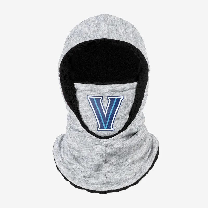 Villanova Wildcats Heather Grey Big Logo Hooded Gaiter Hoodie with Emblem Brand Identity Villanova Wildcats Heather Grey Big Logo Hooded Gaiter Hoodie with Emblem Brand Identity