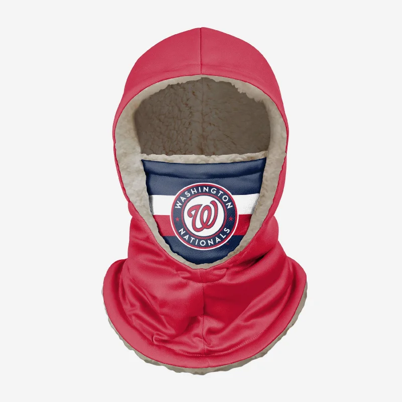 Washington Nationals Thematic Hooded Gaiter Hoodie with Hidden Zipper Minimalist Clean
