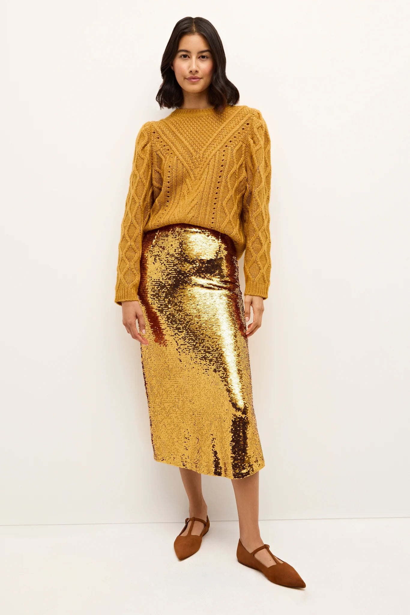 Wray Skirt ~ Tumeric corduroy skirt durable